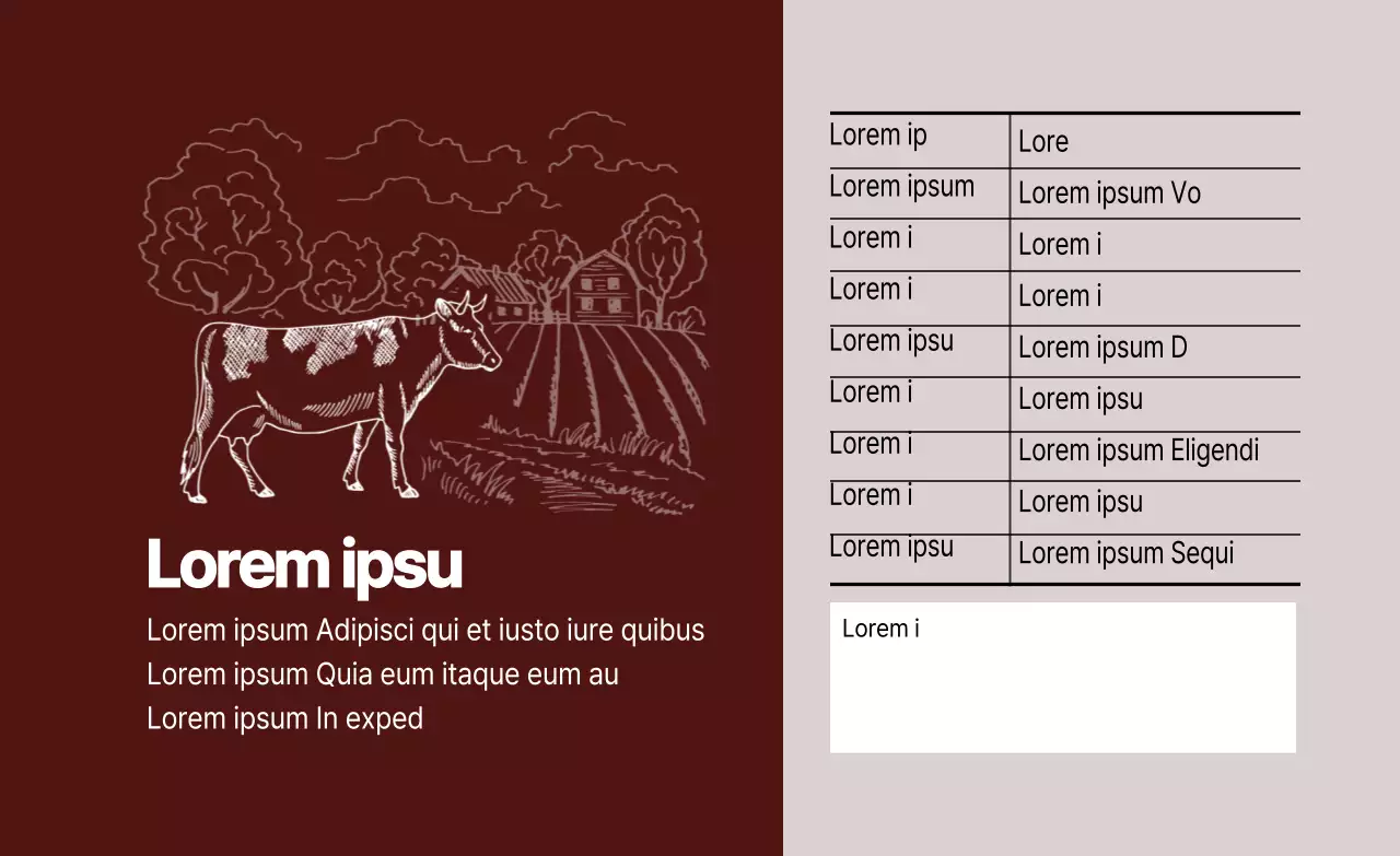 Étiquette de bœuf ranch illustrée en brun