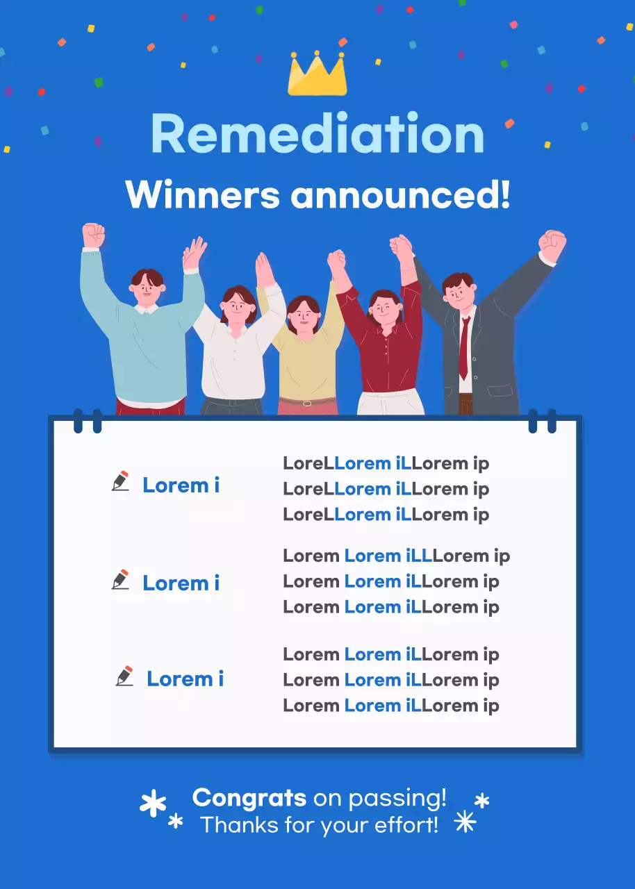 Blue Modern Winners Announcement Poster