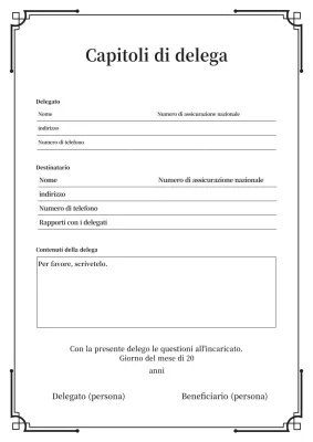 Un semplice documento di procura in blu marino