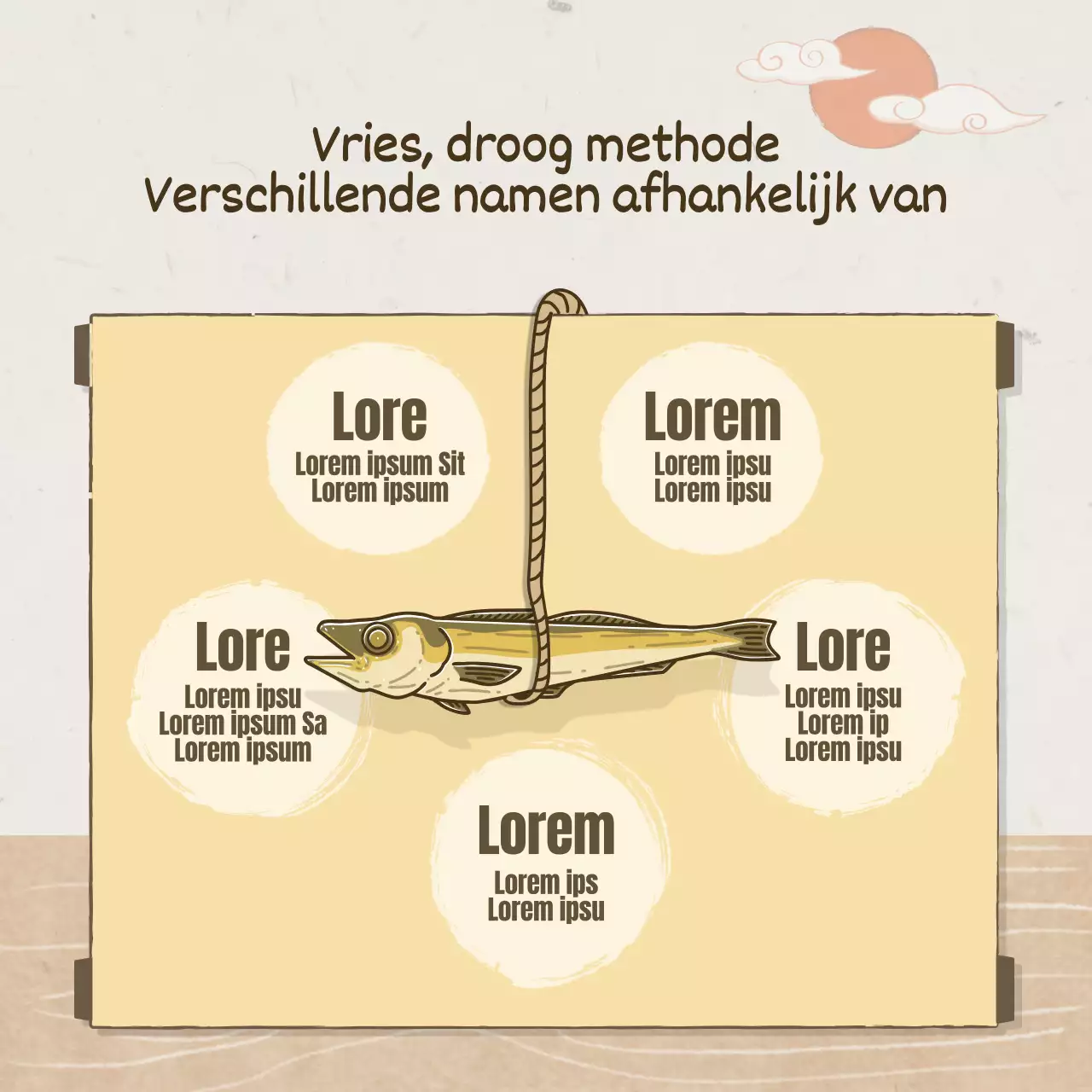 Een ouderwets traditioneel concept in bruin en abrikoos