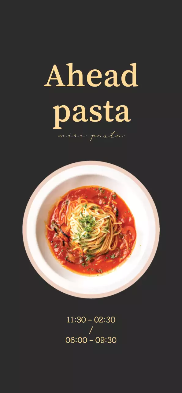 Promote pasta with a calming warm gray background