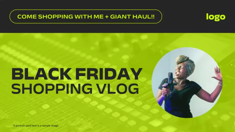 Promoção de Vlog de Compras Verde e Tendência no YouTube Thumbnail