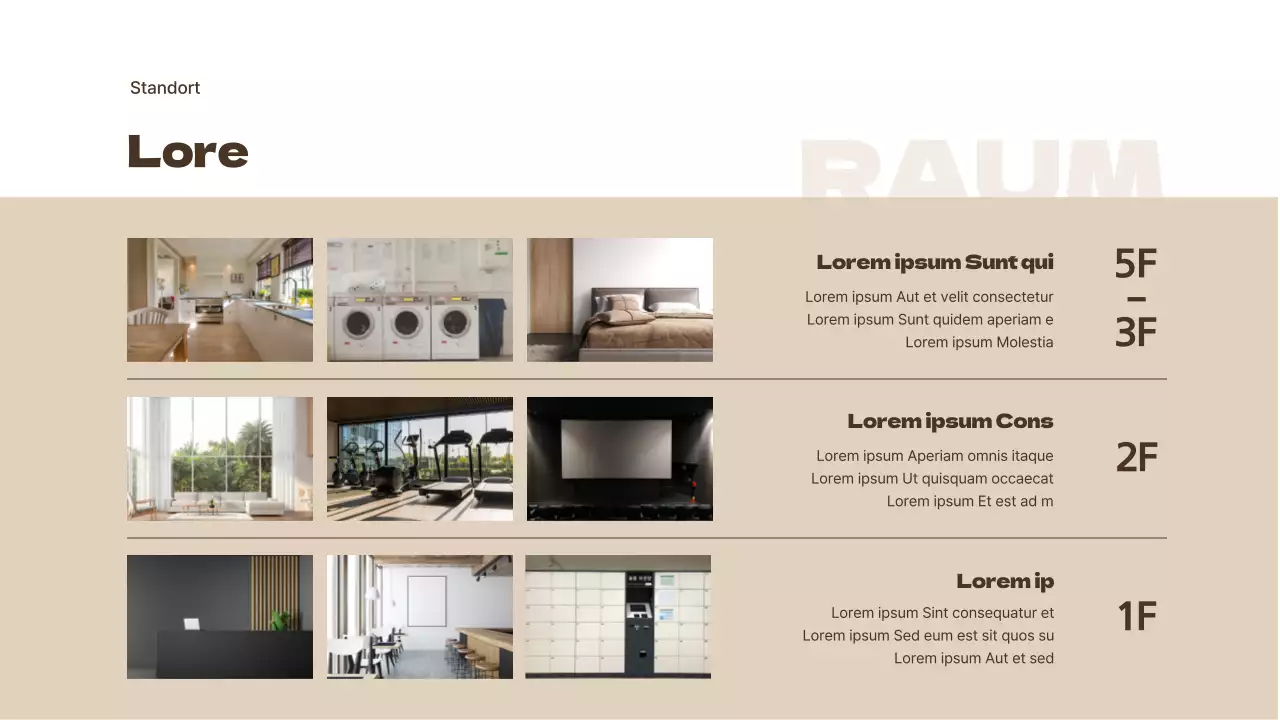 Beige und braun Wohnung Angebot Brief