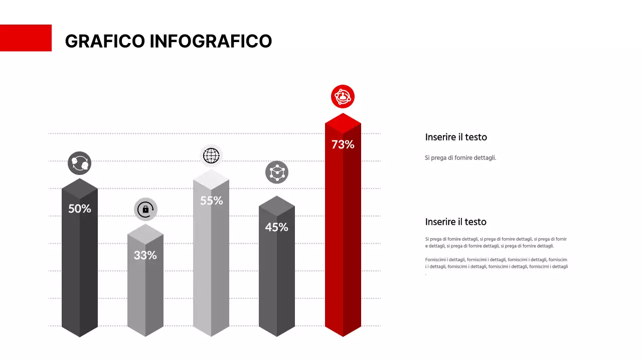 Un semplice grafico in rosso e nero