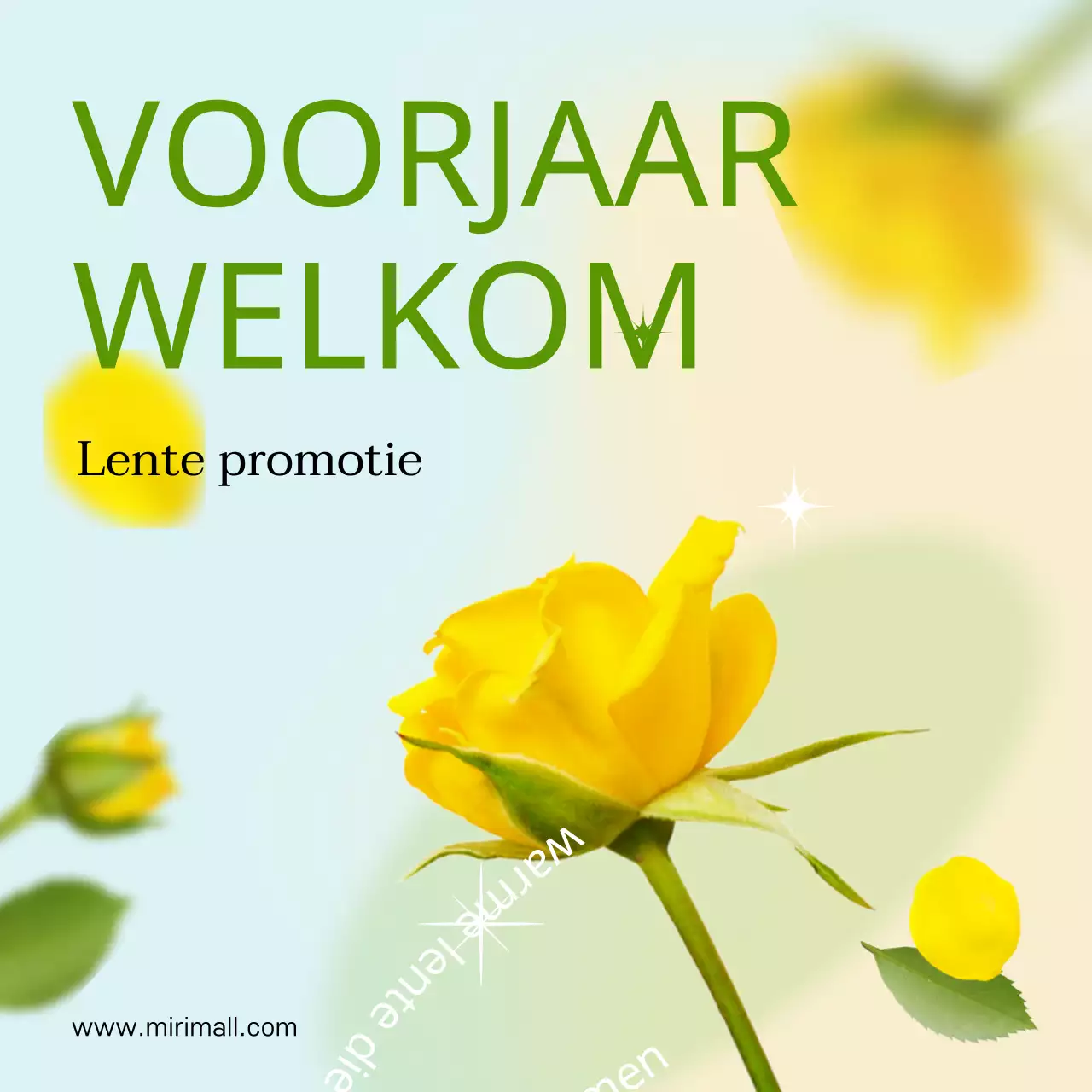 Fris groen en geel lente-evenement