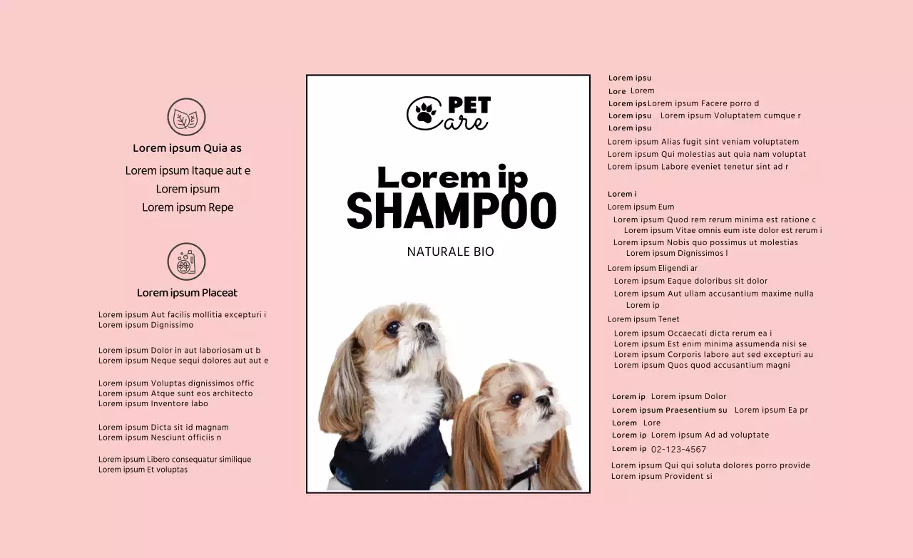 etichetta semplice con logo rosa per animali domestici