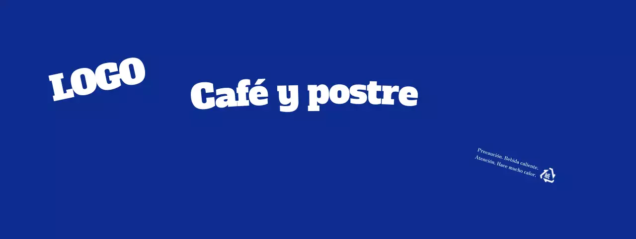 Café de texto con letras sencillas azules