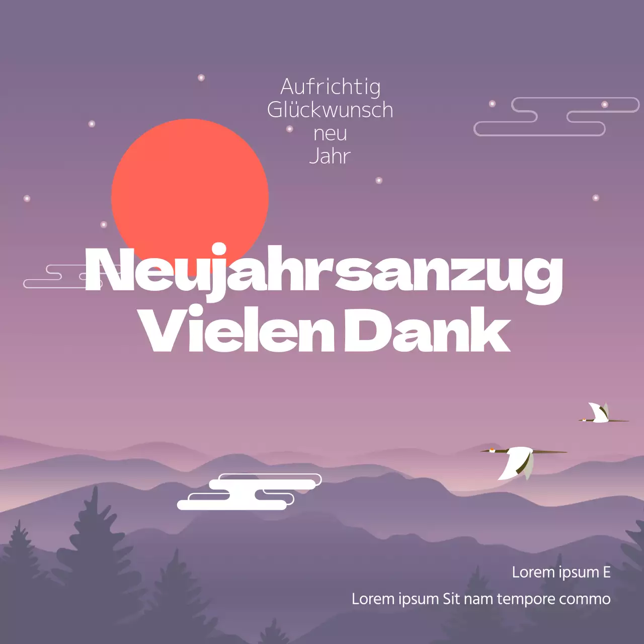 Ein Leitfaden für das neue Jahr 2021 in Lila und Weiß