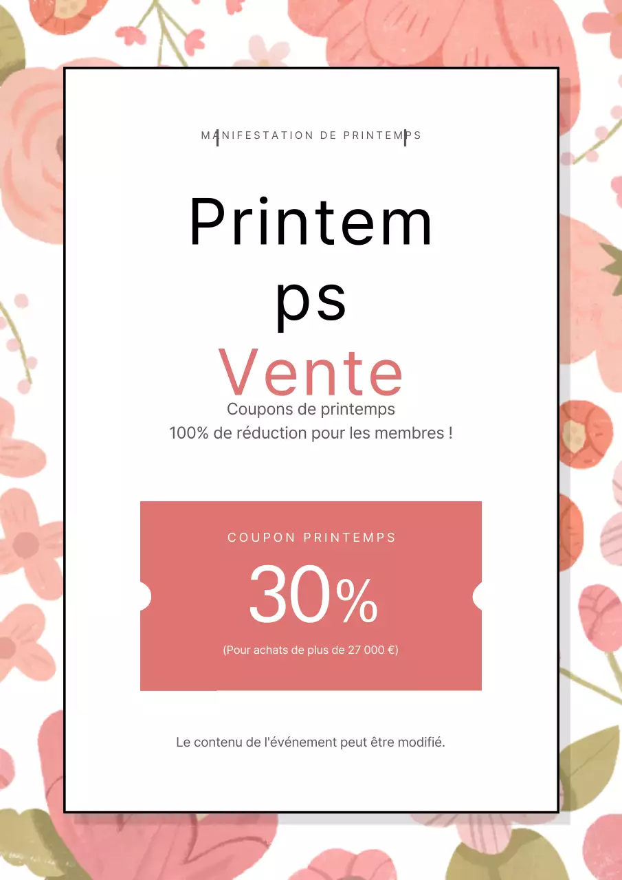 Vente de printemps