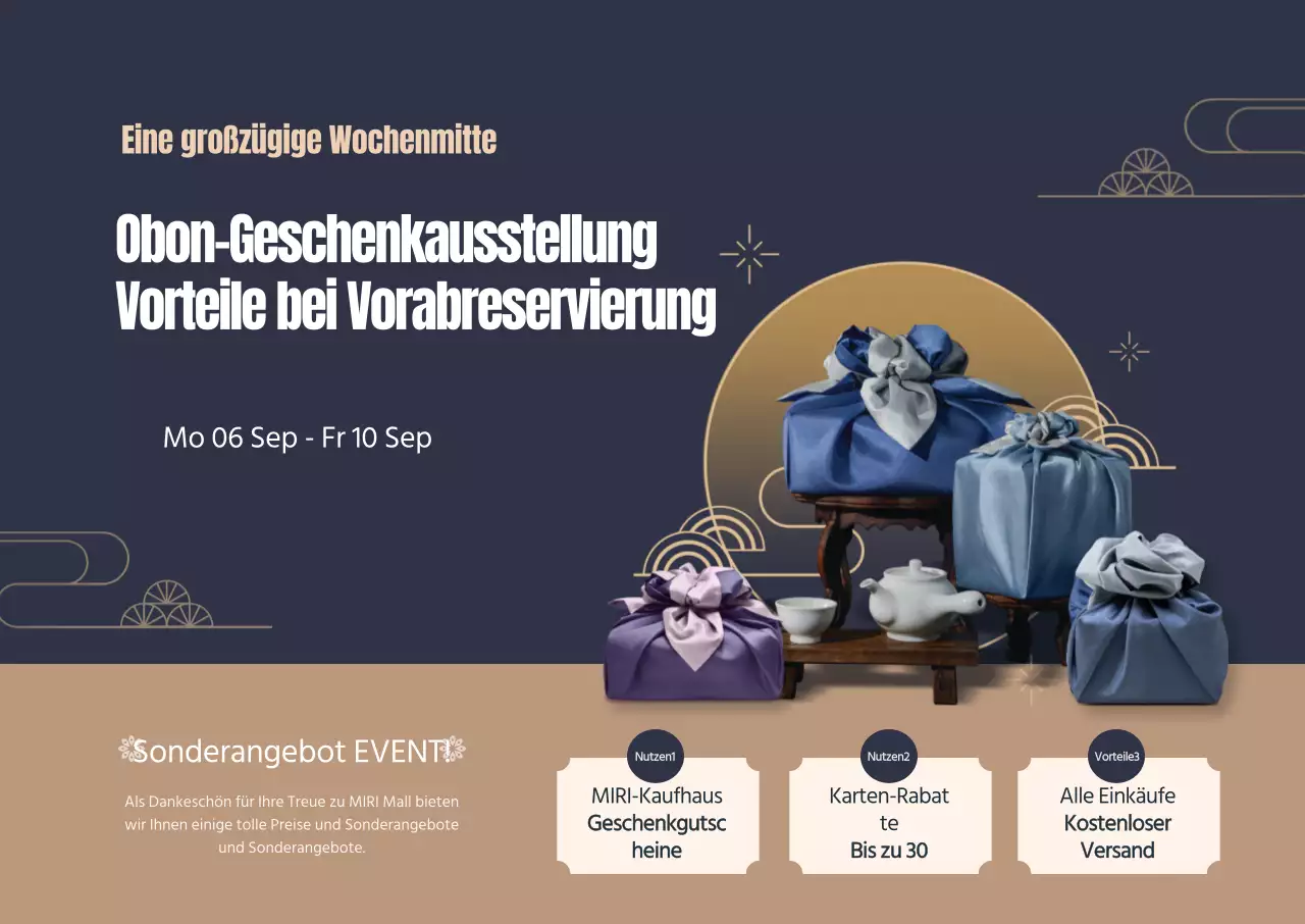 Chuseok-Geschenkplakat horizontal in marineblau