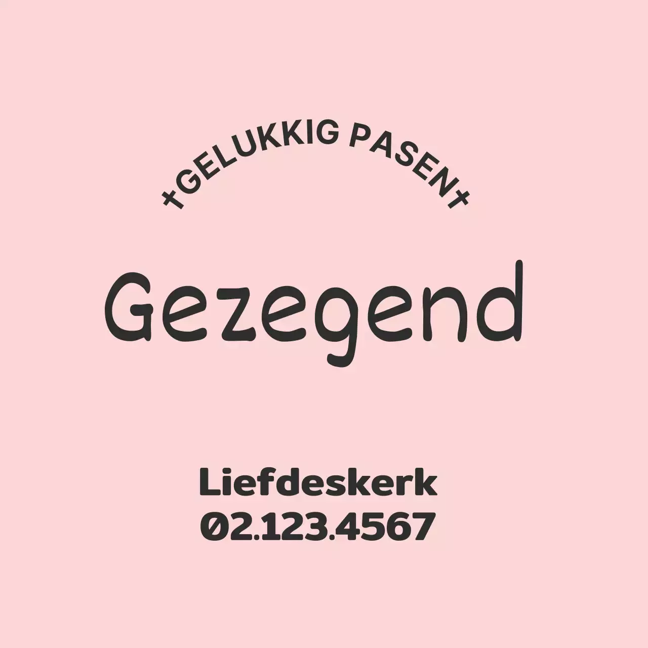 Kerk Pasen label met roze letters