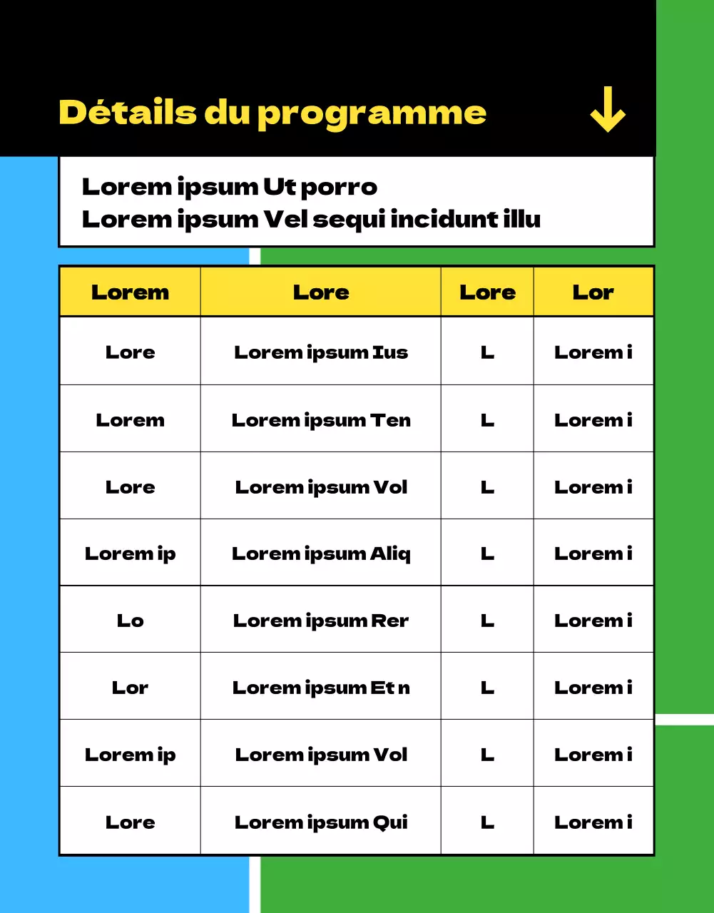 L'avis d'inscription au Centre sportif bleu-vert