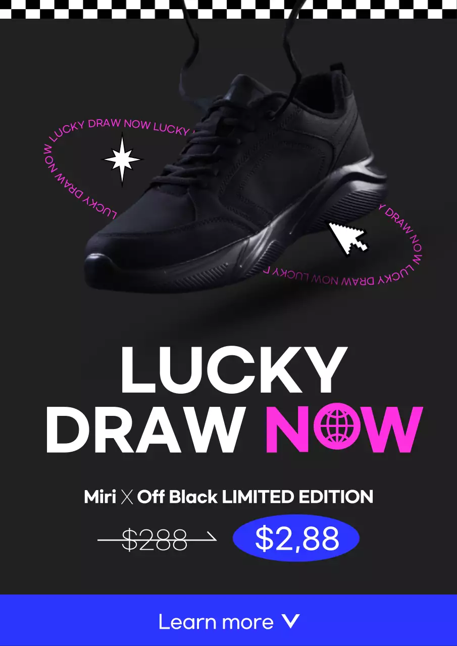 Black Trendy Sneaker Promotion Poster