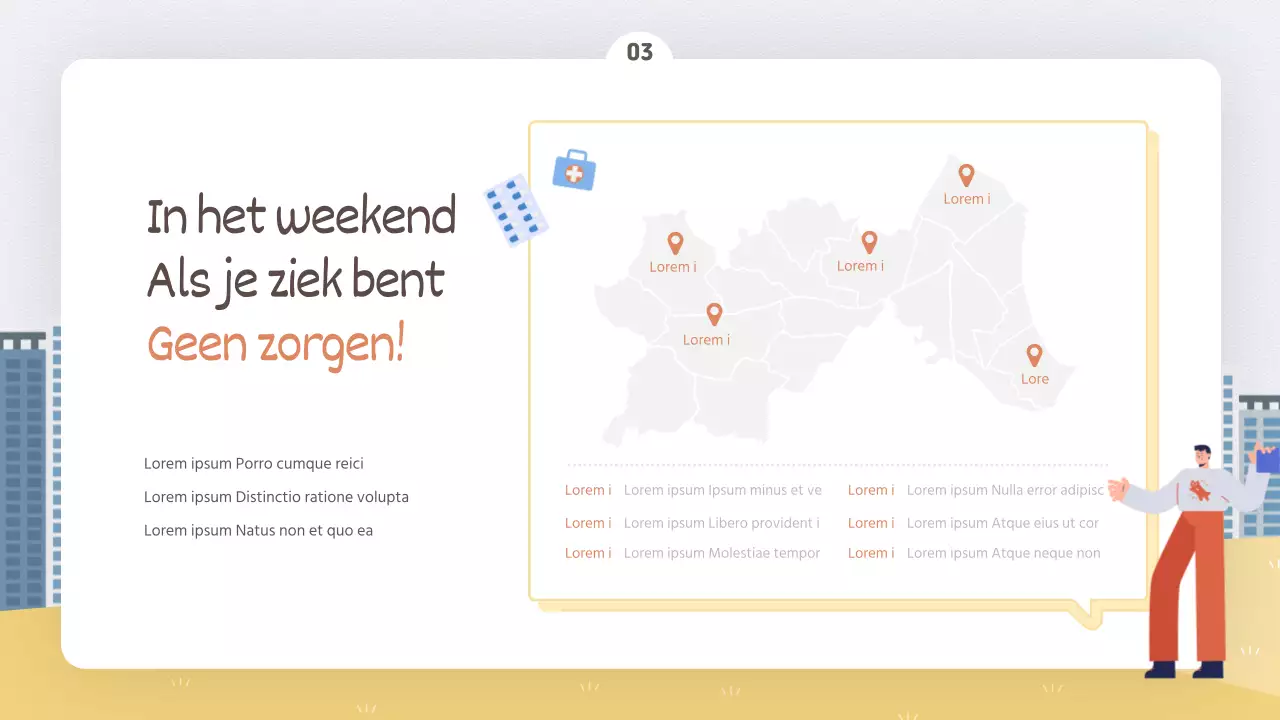 Knalgele en witte programmagids voor overheidskantoren