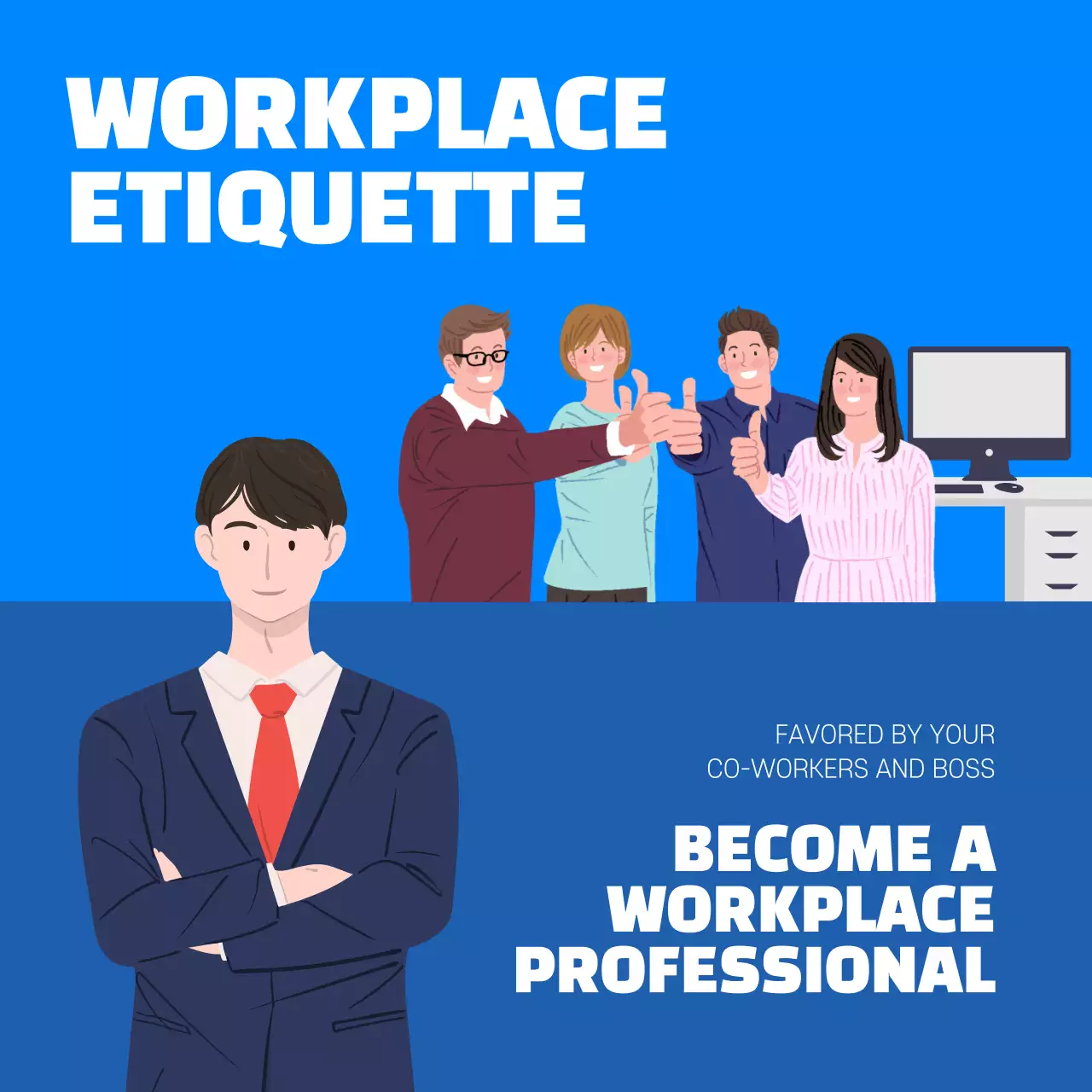 Business Etiquette Card in BlueNews Design