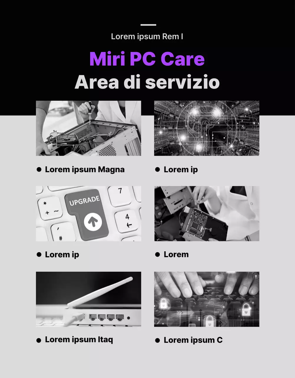 Promuovete i servizi di riparazione elettronica con i punti viola (altro)