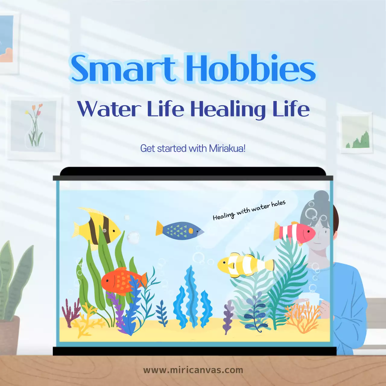 Blue Modern Fish Guide Instagram Carousel