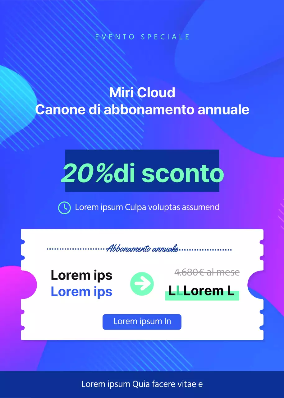 Un popup di evento di vendita blu e pulito