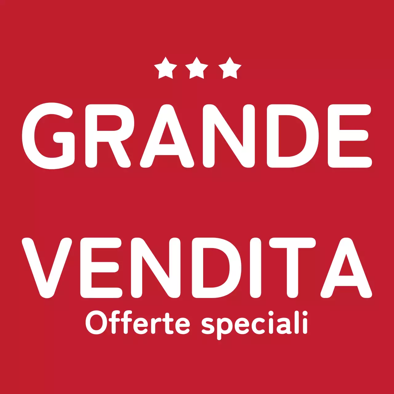 Un'etichetta di vendita rossa e decisa