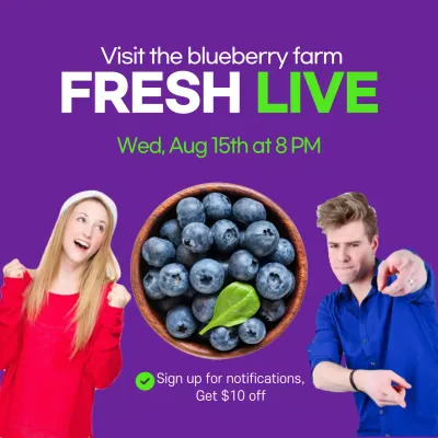 Purple Trendy Farm Promotion Social Media Post