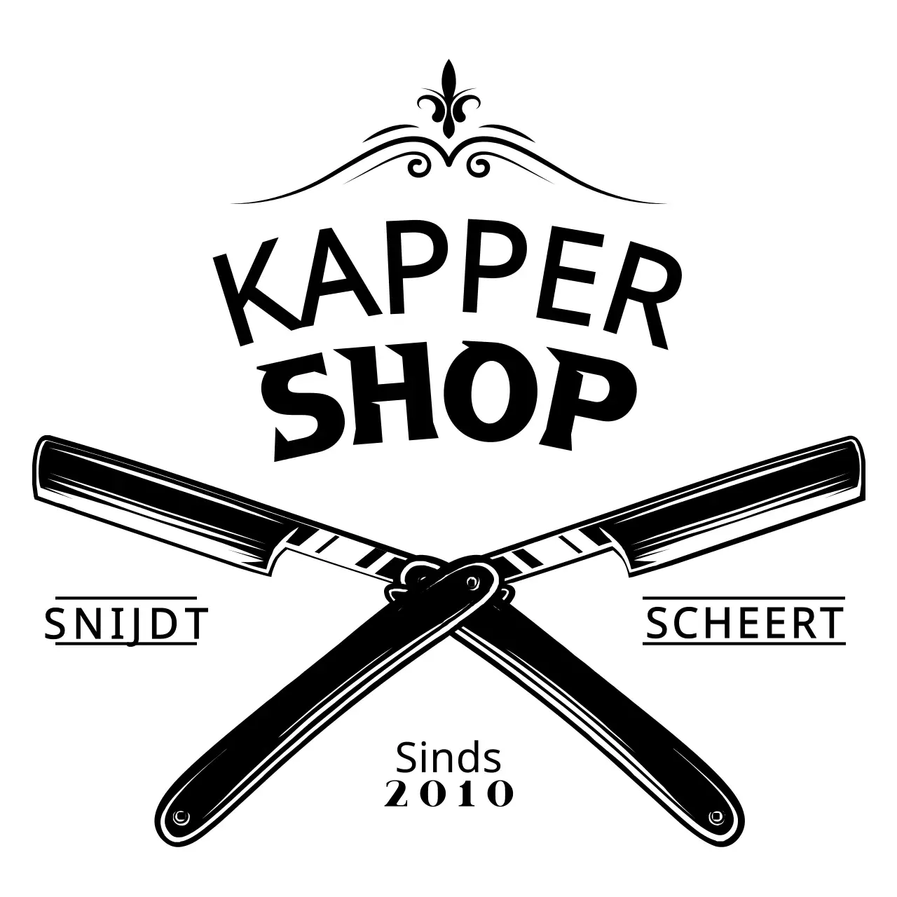 Barbershop in een eenvoudige scheermes illustratie logotype stijl