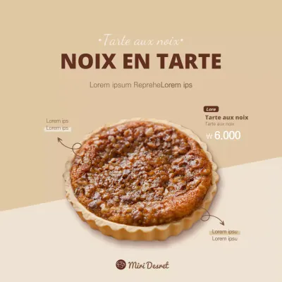 Bannière de tarte aux noix brunes