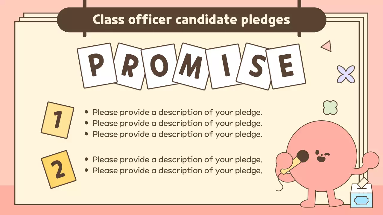 베이지색 만화 선거 가이드 프레젠테이션