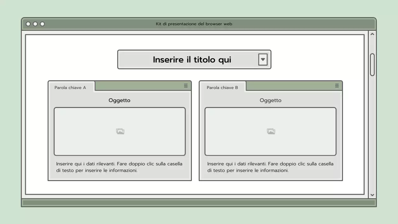 Kit di presentazione con concetto di browser blu chiaro