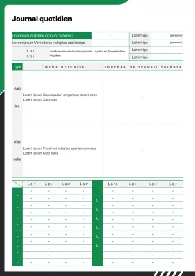Un agenda simple en noir et vert