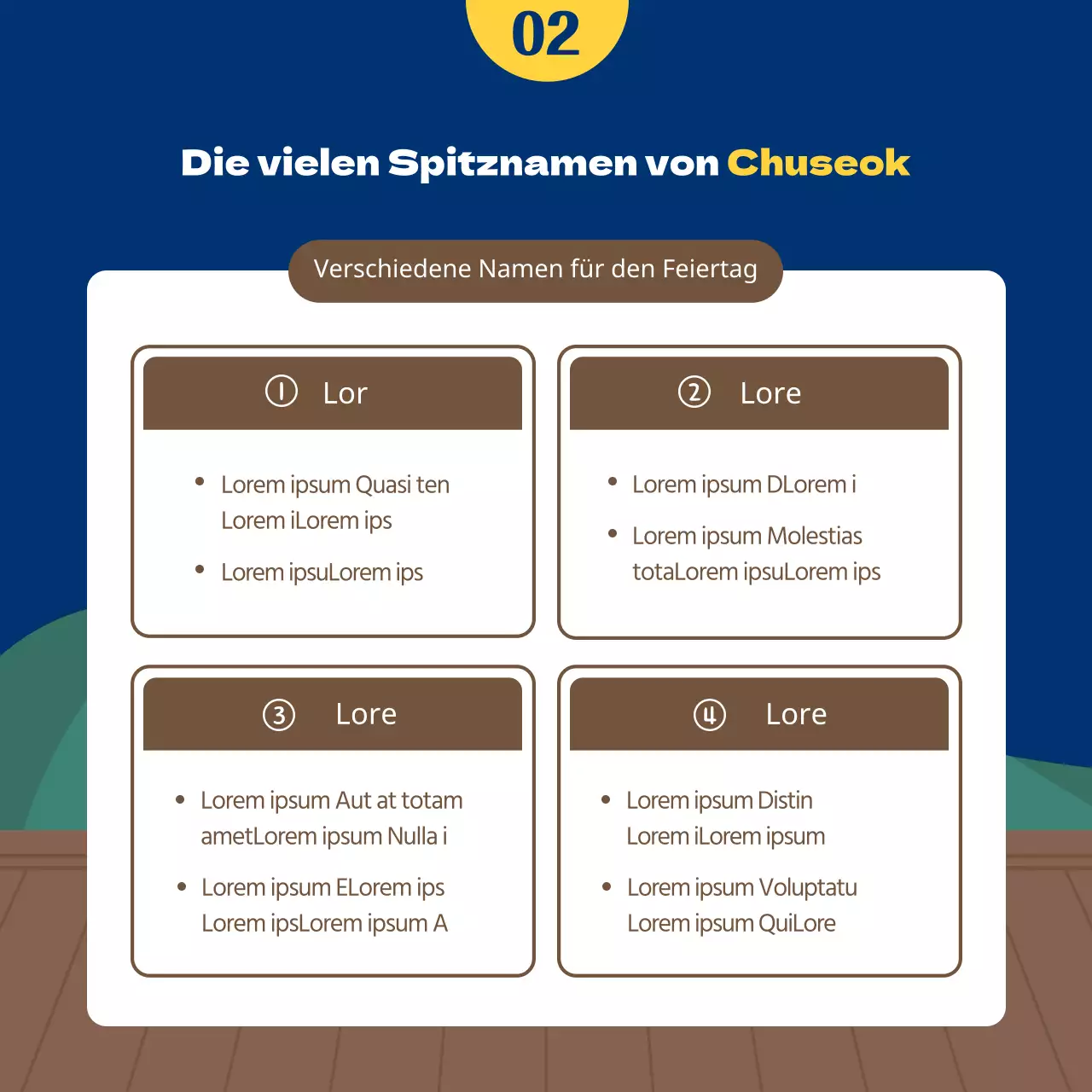 Eine unerwartete Chuseok-Geschichte mit einem niedlichen Illustrationskonzept in Marineblau und Braun