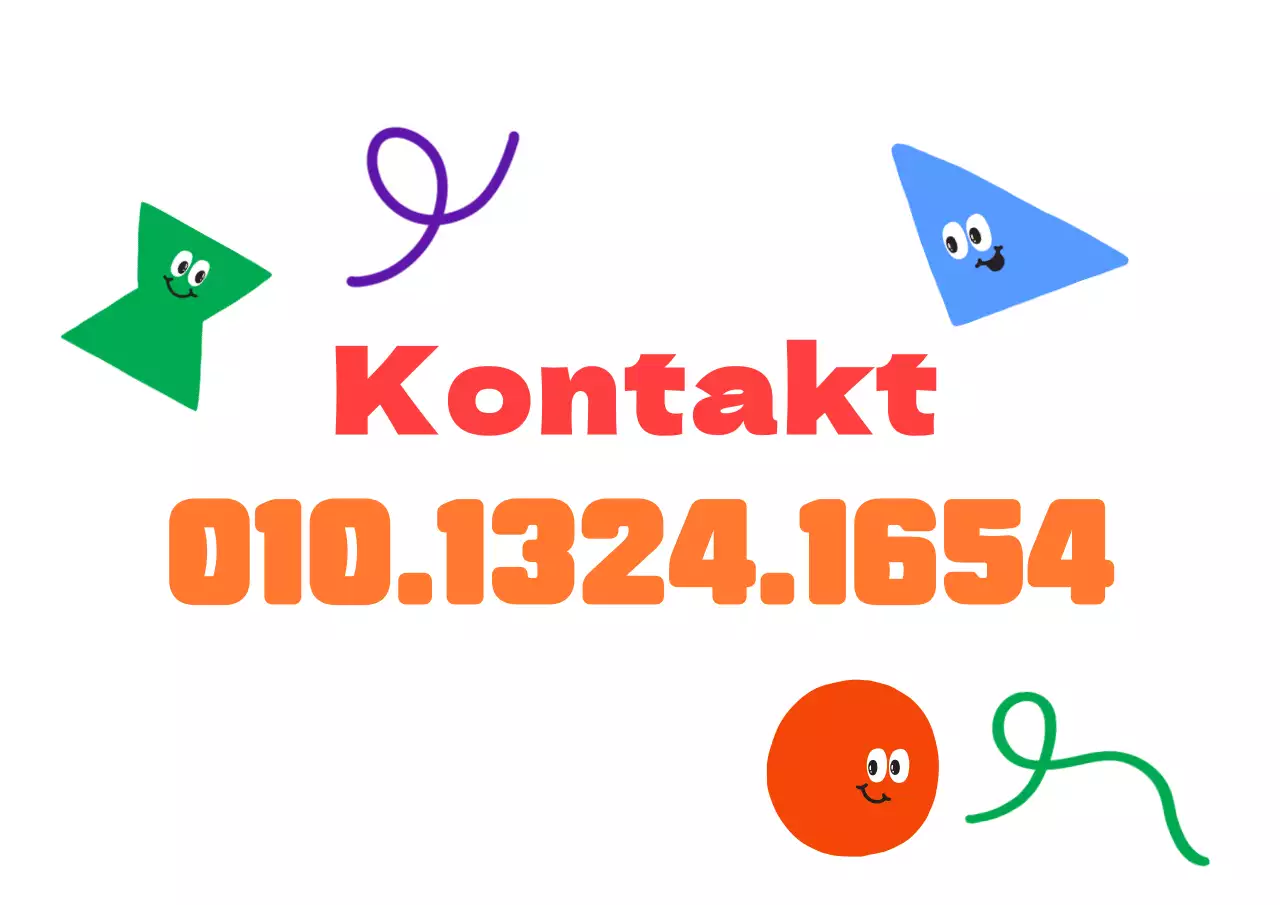 Ein Werbedesign für eine englische Sprachschule mit einer Vielzahl von bunten Figuren.