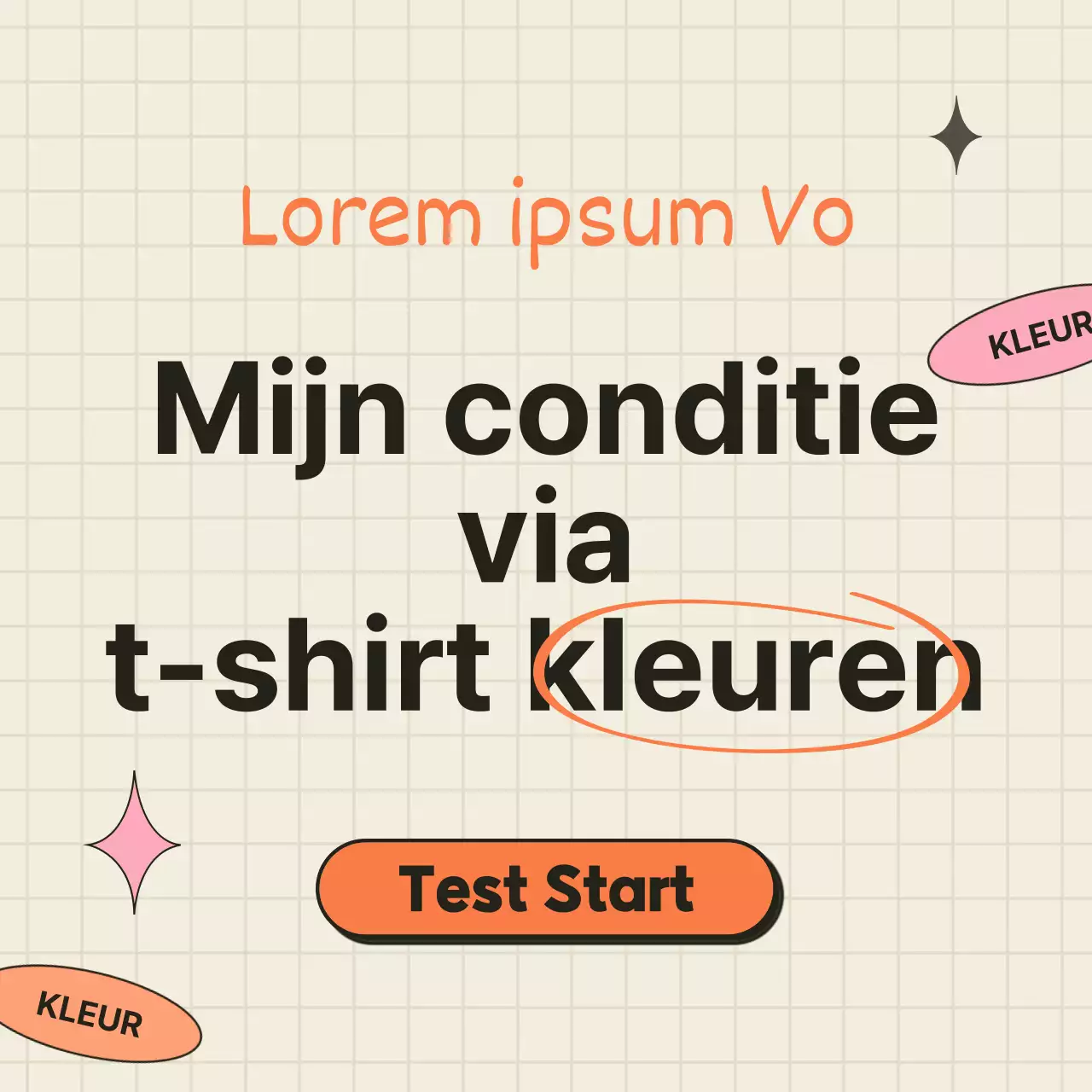 De psychologische test van oranje en beige t-shirtkleuren