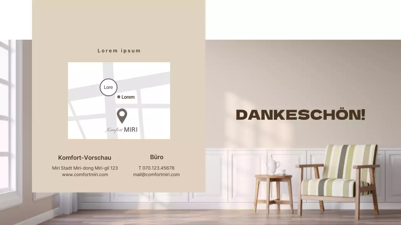 Beige und braun Wohnung Angebot Brief