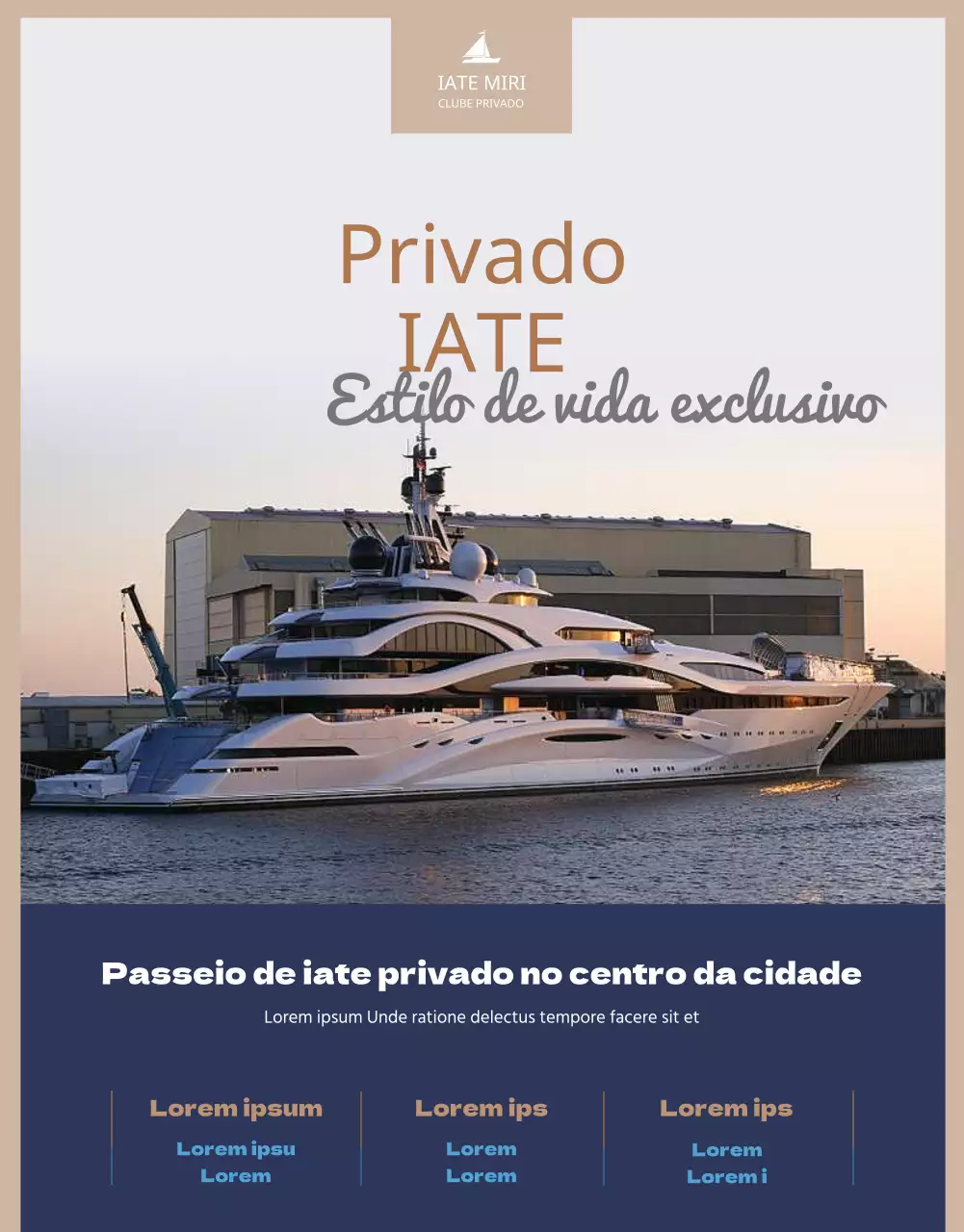 Um clube náutico privado em marinha dourada