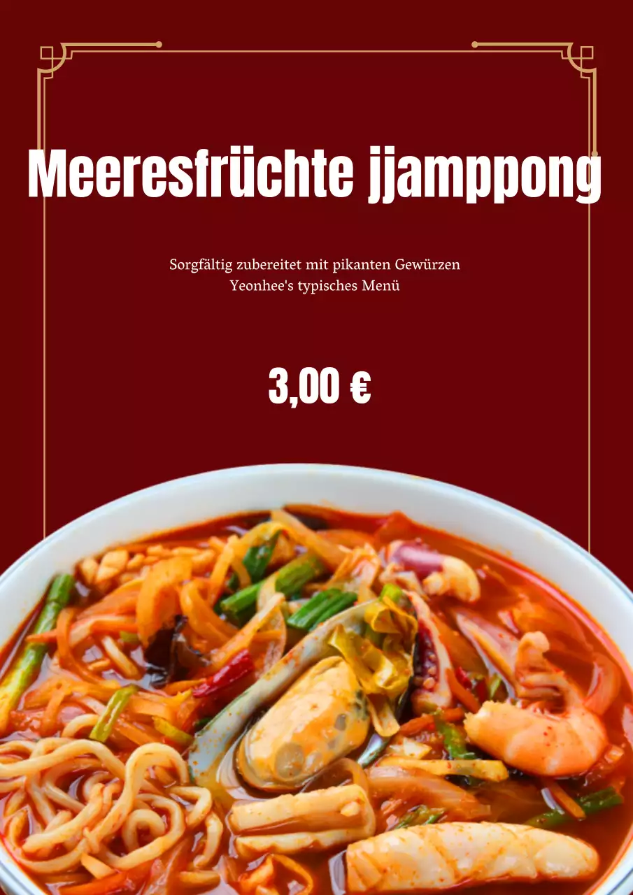 Werbung für chinesisches Essen in Rot