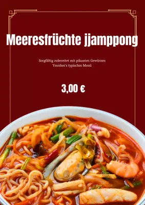 Werbung für chinesisches Essen in Rot