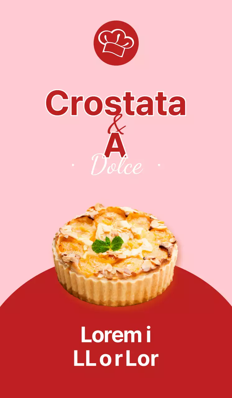 Promuovete un negozio di crostate con uno stile pulito che si arricchisce di rosa e rosso.