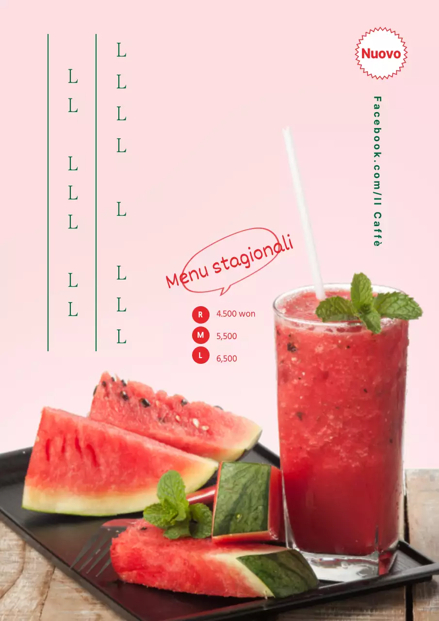 Promuovete un nuovo menu a tempo limitato con una foto di anguria blu e rossa.