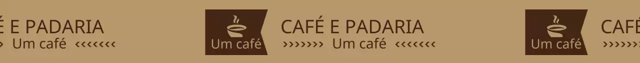 Padrão de logótipo de café de estilo simples em castanho claro e castanho
