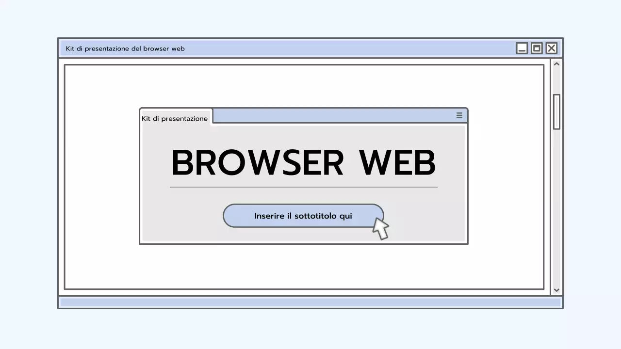 Kit di presentazione con concetto di browser blu chiaro