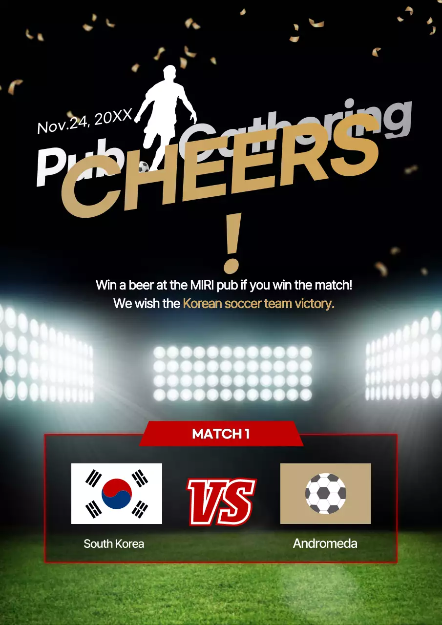 Black Modern Soccer Promotion Poster