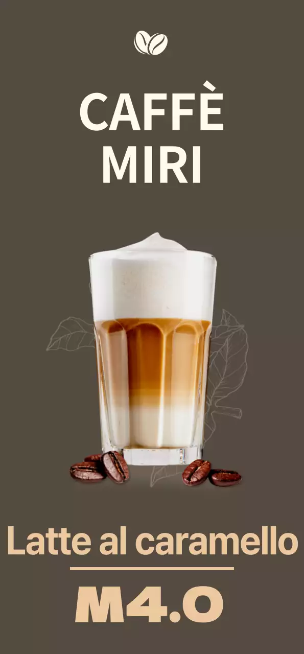 Banner di un caffè monotono con latte al caramello e birra fredda in un design d'atmosfera su sfondo scuro