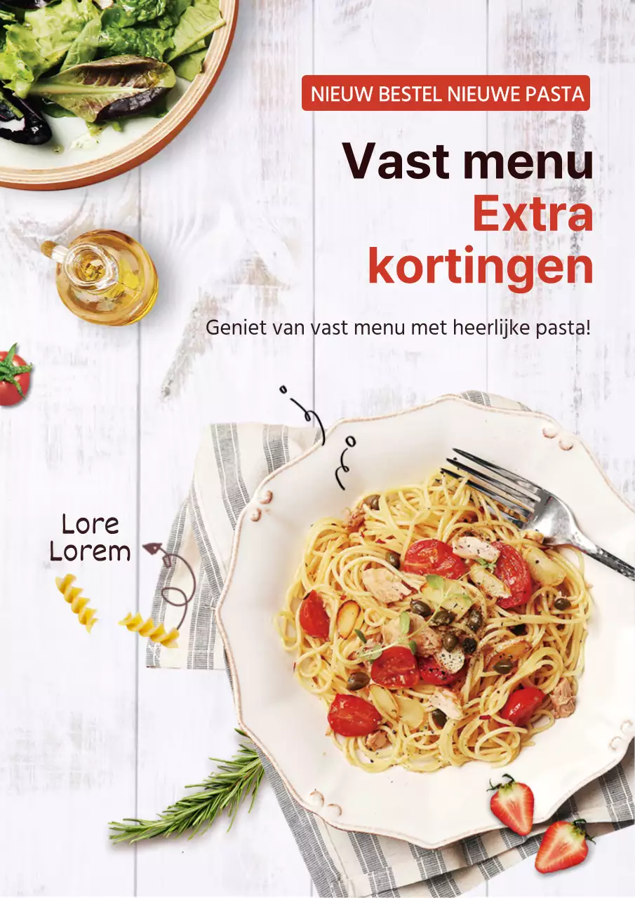Pasta Salade Restaurant Webposter