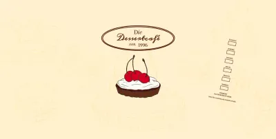 Werbung und Information für Cafés mit einem gefühlvollen Logo in Rotbraun und Hellgelb