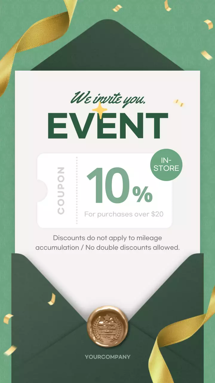 그린 엘레강트 이벤트 초대장 인스타그램 포스트