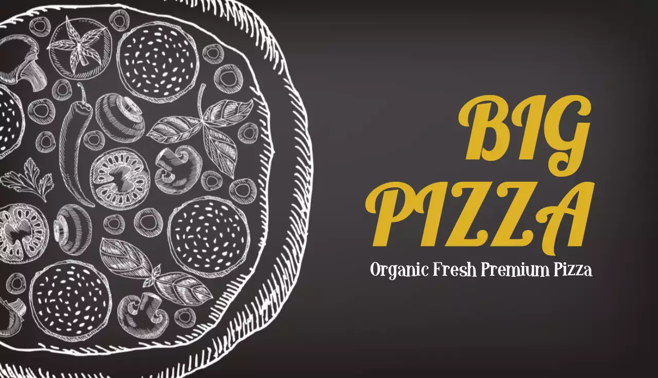 Black Vintage Pizza Promotion Business Card