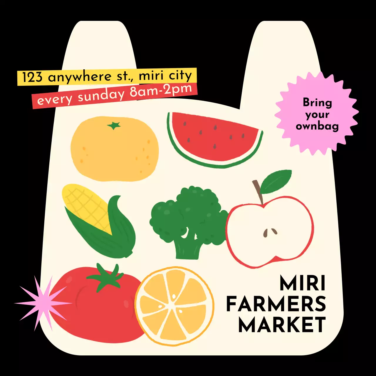 Beige Simple Farmers Market Promotion Instagram Post