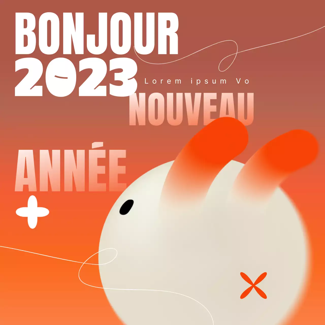 Mignons vœux de bonne année en rouge