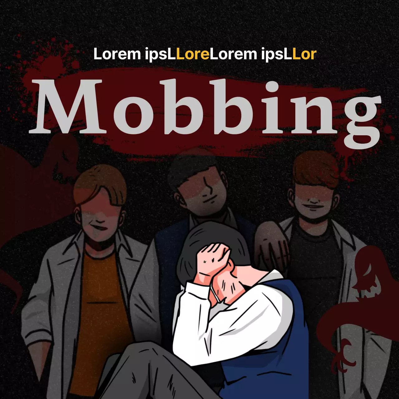 Mobbing-Präventions-Beratungsstelle in Schwarz und Rot