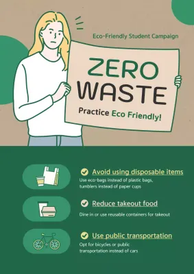 Green Minimal Eco Campaign Guide Poster